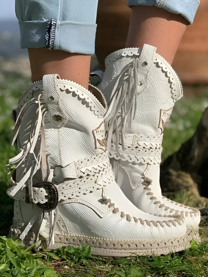 Meri | Boho Fringe Boots