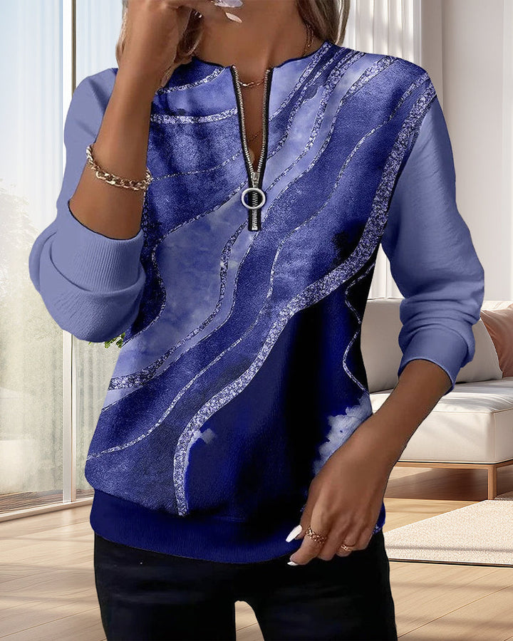 Lake | Half-Zip Sweatshirt with Vintage Print