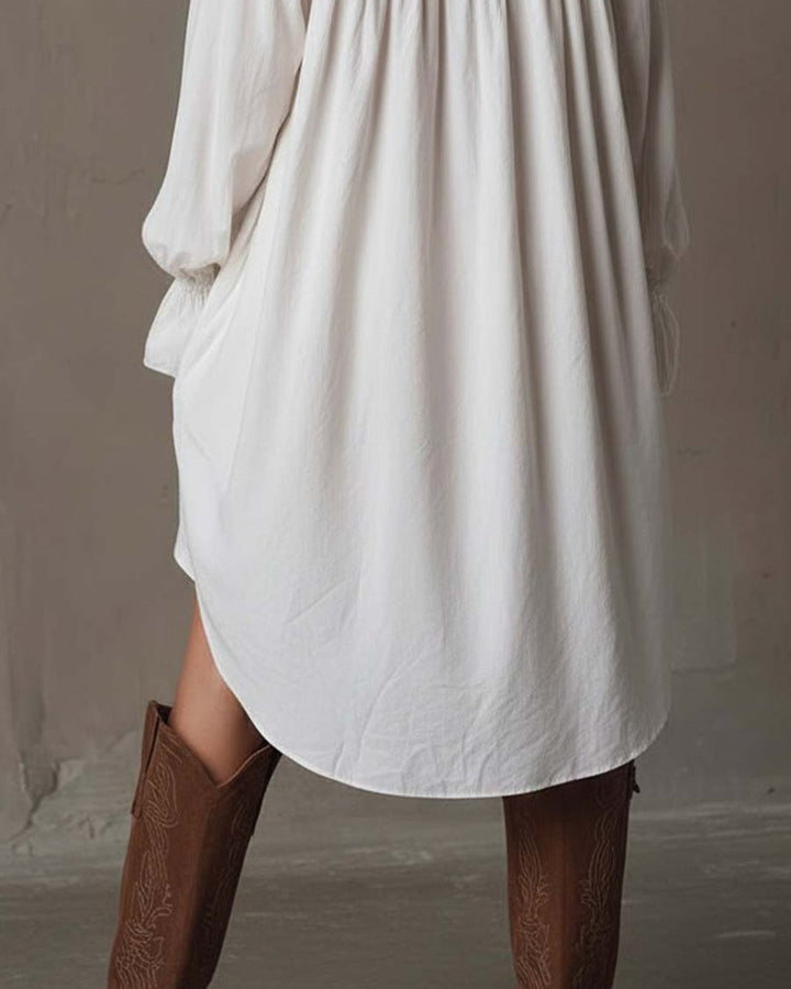 Isbella | Lace Shirt Mini Dress