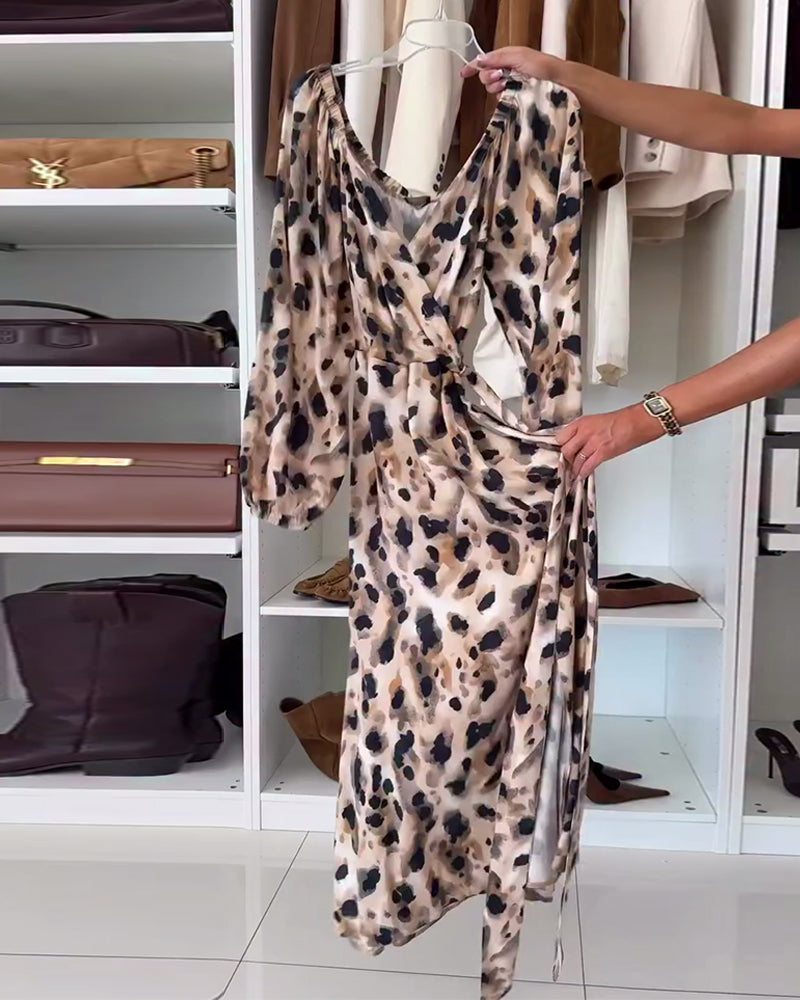 Nicola | Printed V-Neck Sexy Dress