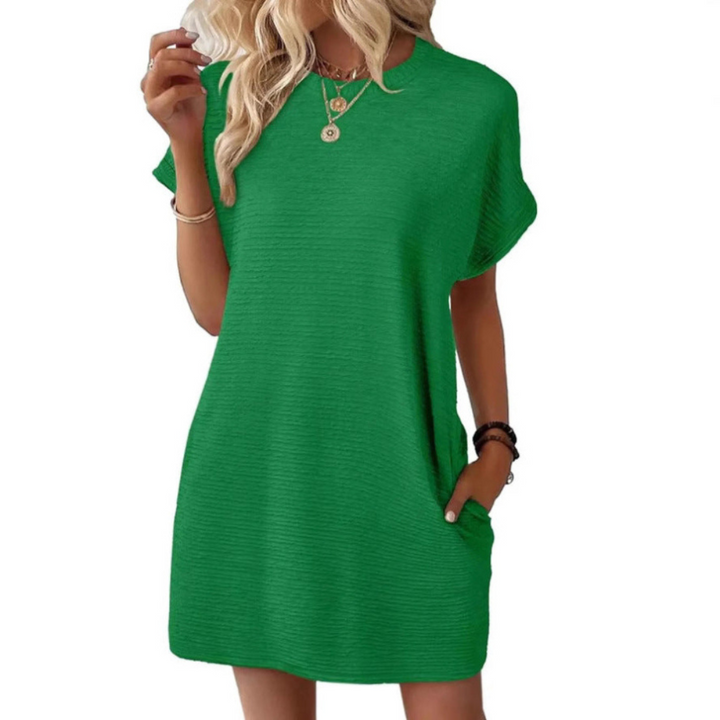 Evasha | Casual Round Neck Summer Dress