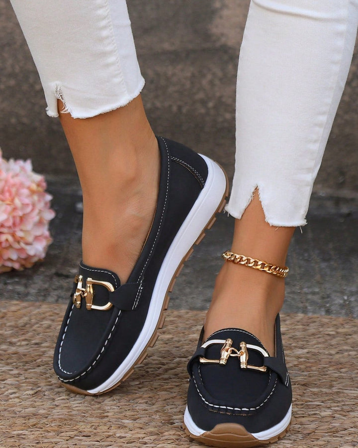 Jewell | Flat Moccasins with Buckle