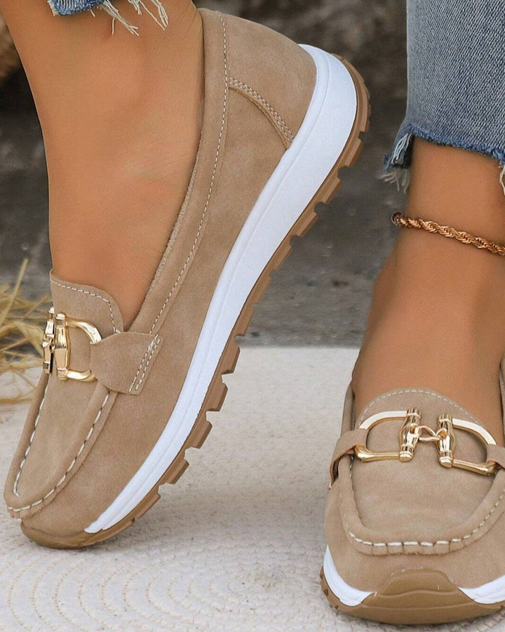 Jewell | Flat Moccasins with Buckle