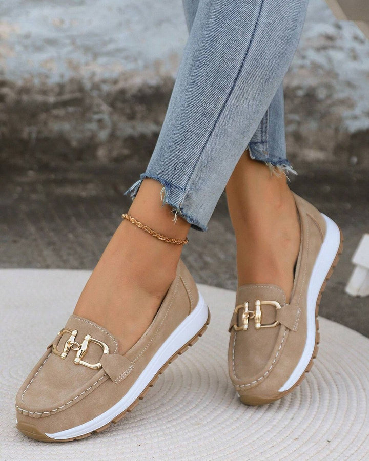 Jewell | Flat Moccasins with Buckle