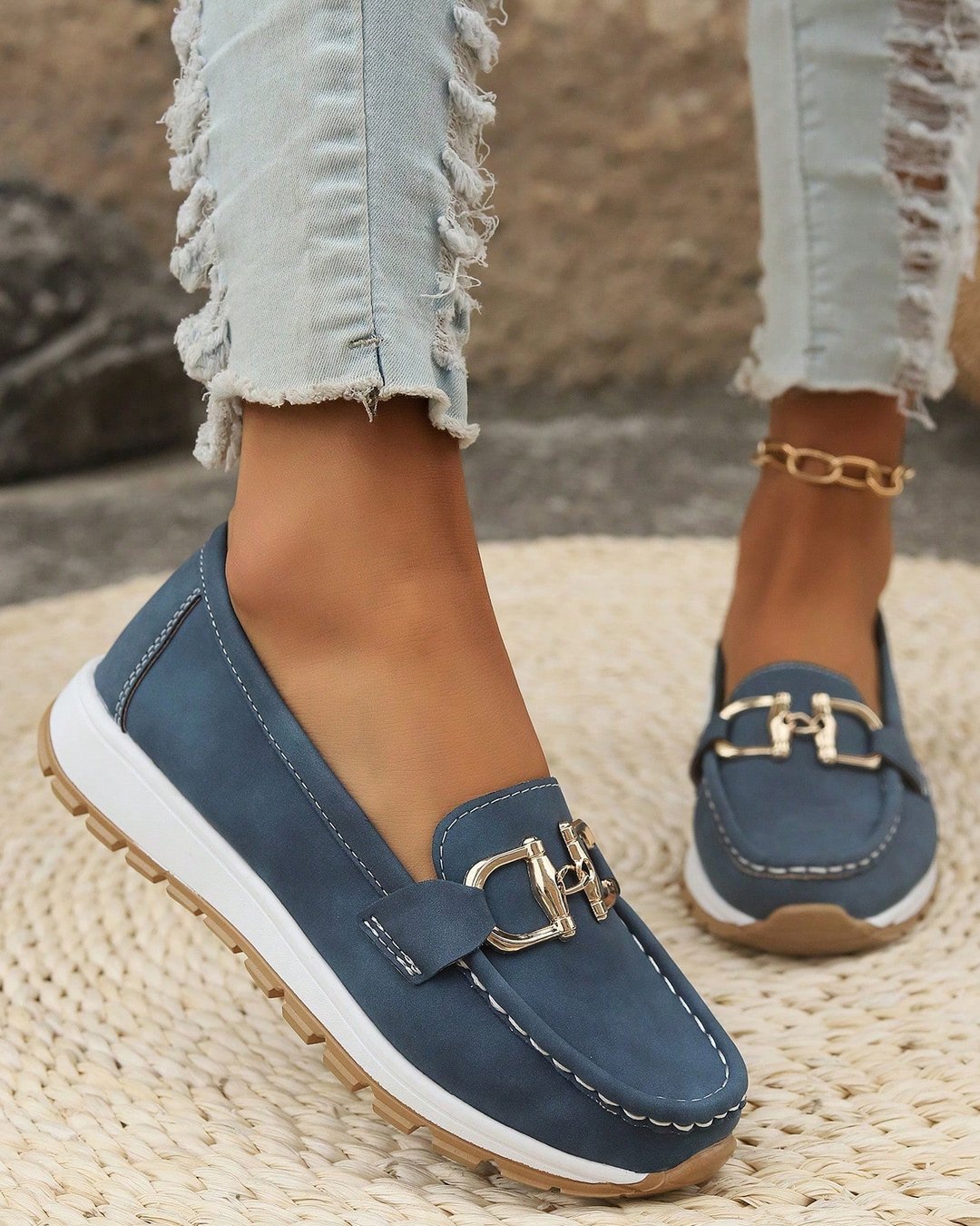 Jewell | Flat Moccasins with Buckle