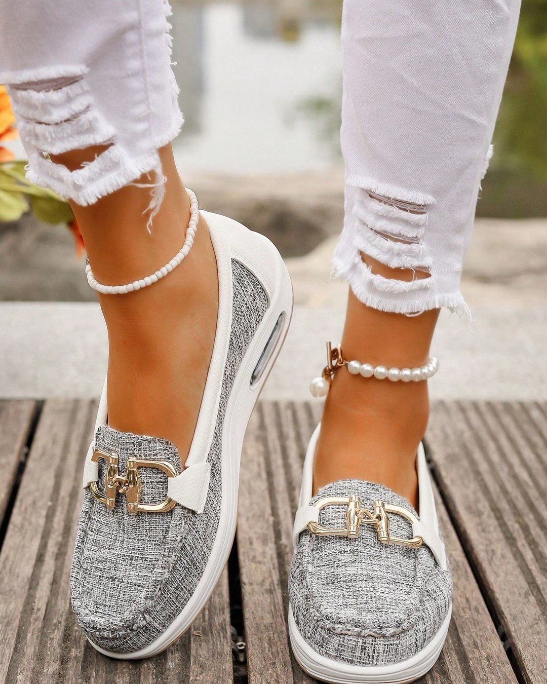 Jewell | Flat Moccasins with Buckle