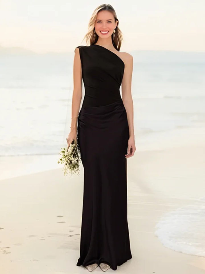 Griselda | One-Shoulder Satin Maxi Dress