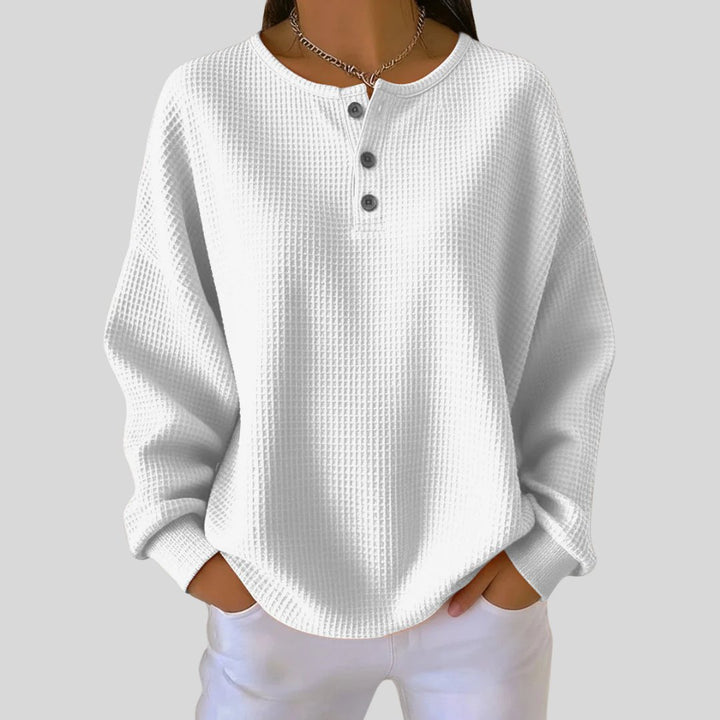 Jannette | Casual Henley Sweatshirt