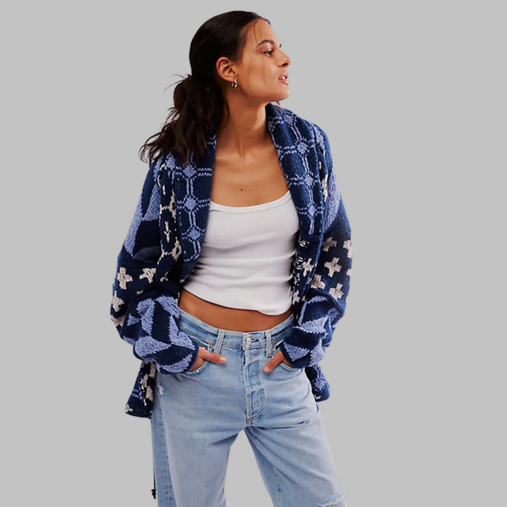 Ravenna | Vintage Oversized Button-Down Collar Cardigan