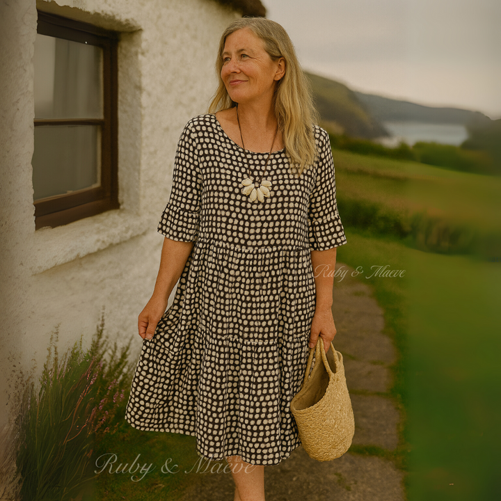 Blythea | Relaxed Tiered Midi Dress