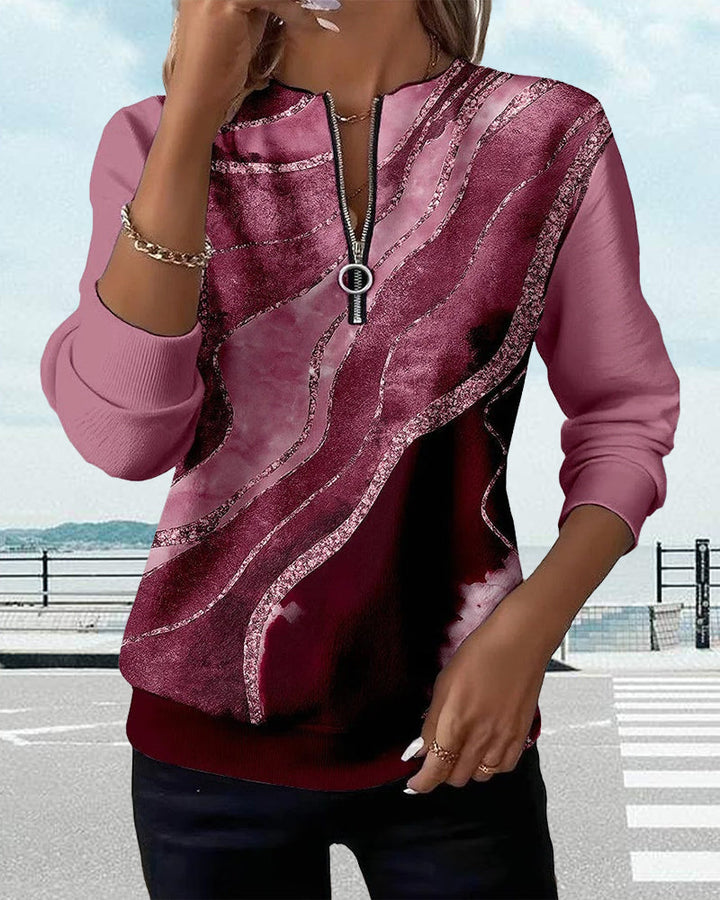 Lake | Half-Zip Sweatshirt with Vintage Print