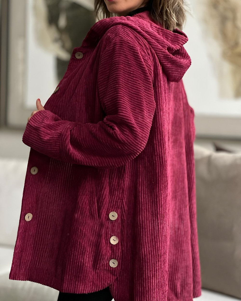 Floryn | Cozy Corduroy Hooded Jacket