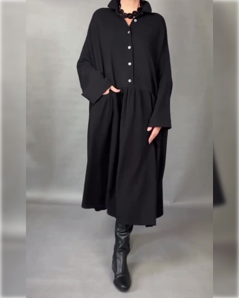 Mikki | Oversized A-Line Dress with Button Collar