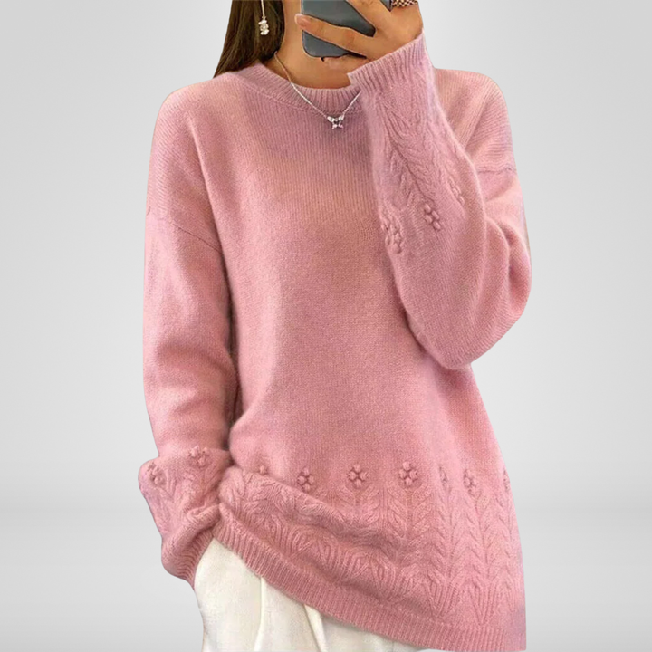 Jackalyn | Scandinavian Floral Knit Sweater