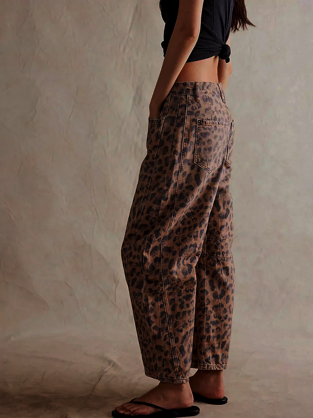 Lianne | Leopard Print Barrel Jeans