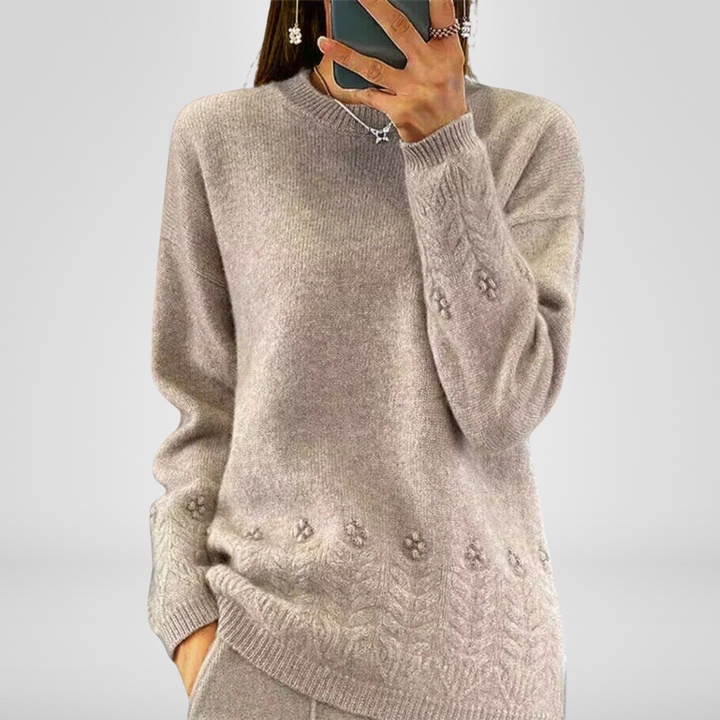 Jackalyn | Scandinavian Floral Knit Sweater