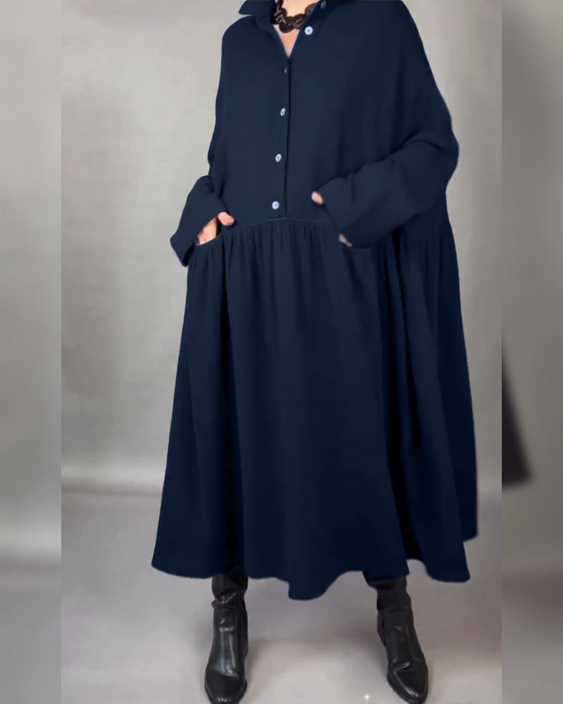 Mikki | Oversized A-Line Dress with Button Collar