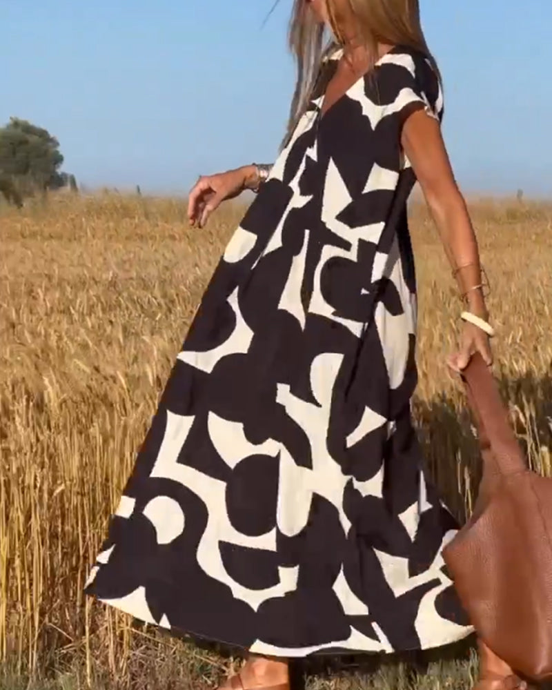 Jolee | Dress with Print and V-neckline