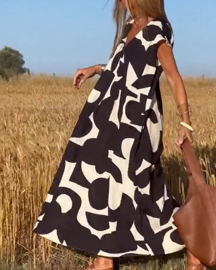 Jolee | Dress with Print and V-neckline