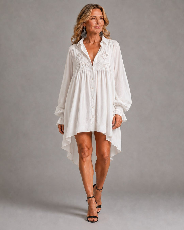 Isbella | Lace Shirt Mini Dress