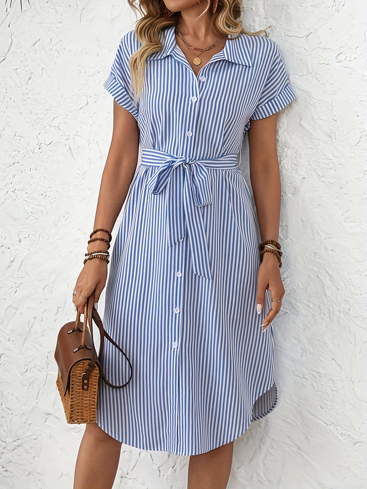 Delphine | Elegant Striped Dress