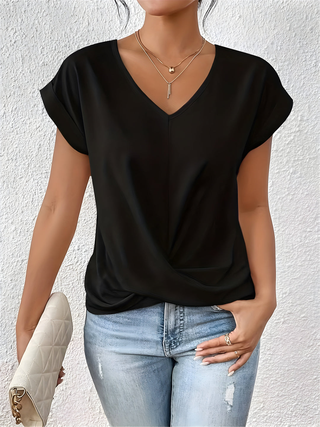 Maia | Twist Front V-Neck Top