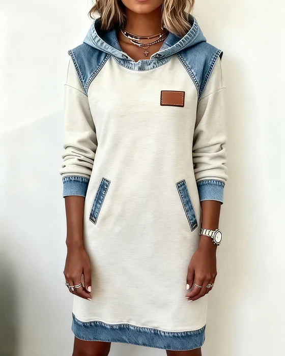 Lucia | Casual Dress With Contrasting Hood