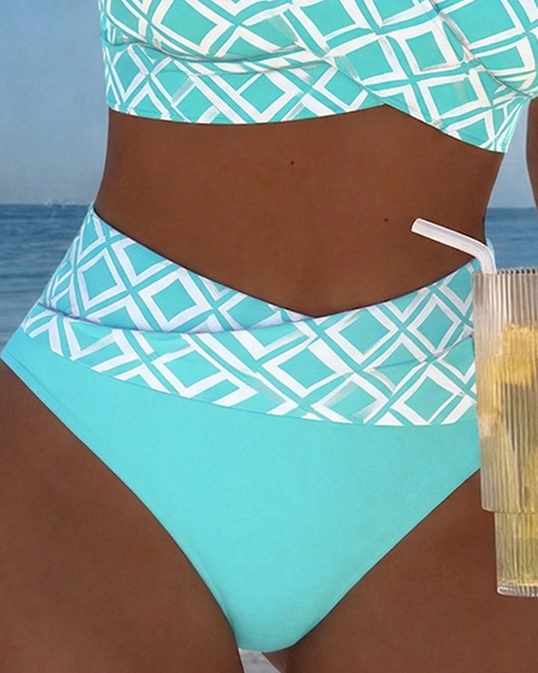 Marci | Checked Wire-Free High-Cut Bikini