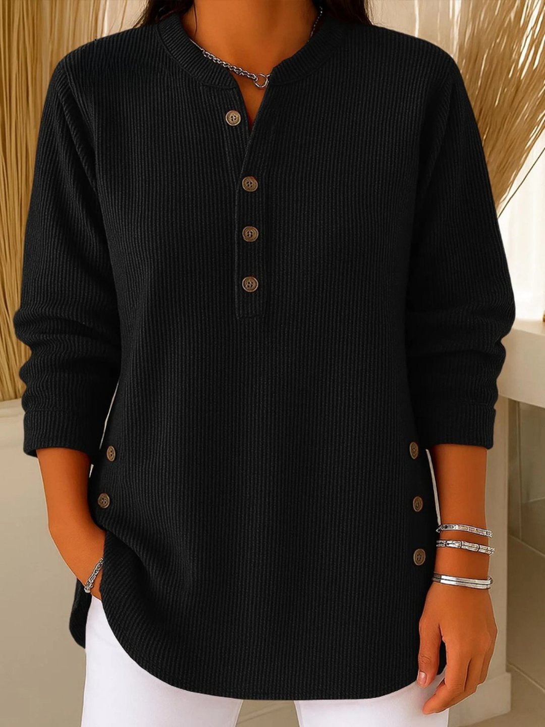 Fionnuala | Button Henley Tunic