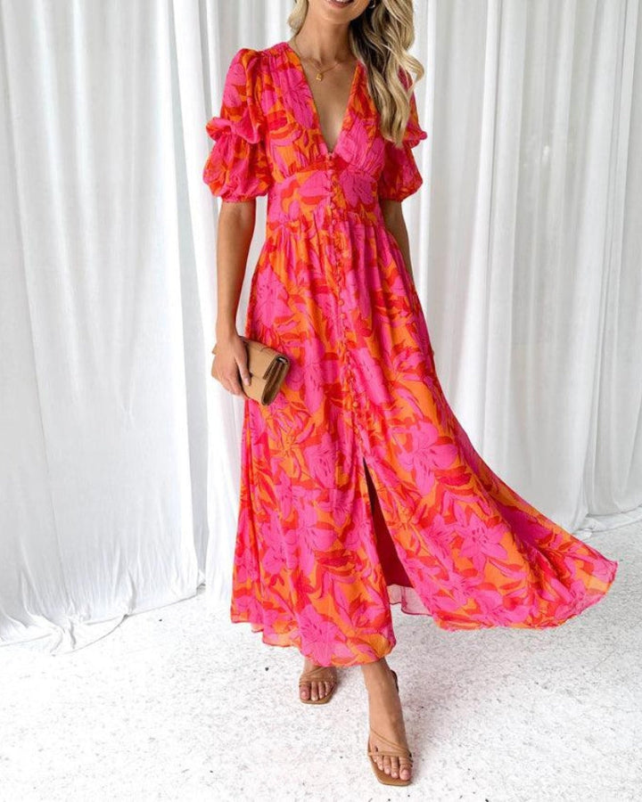 Diana | Red Pink Maxi Dress