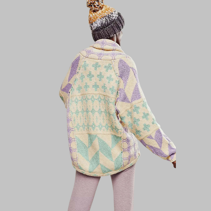 Ravenna | Vintage Oversized Button-Down Collar Cardigan