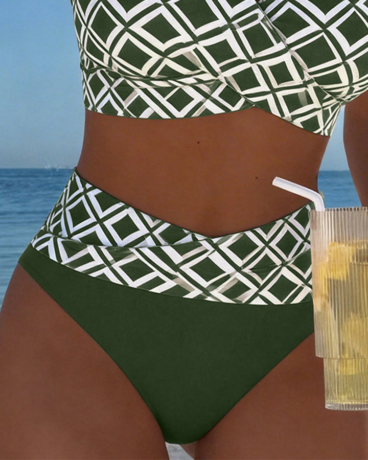 Marci | Checked Wire-Free High-Cut Bikini