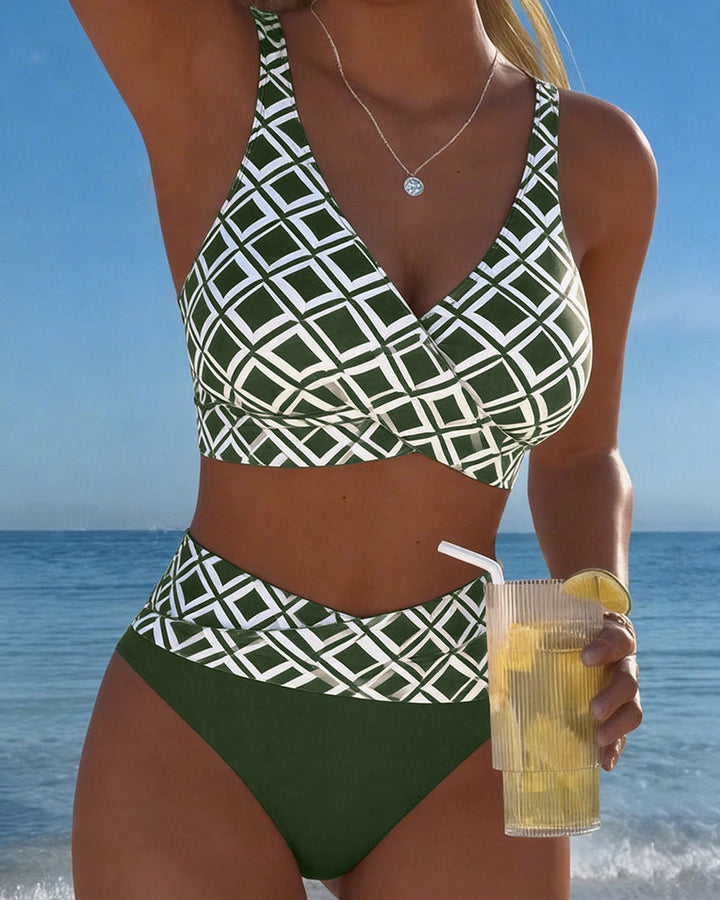 Marci | Checked Wire-Free High-Cut Bikini