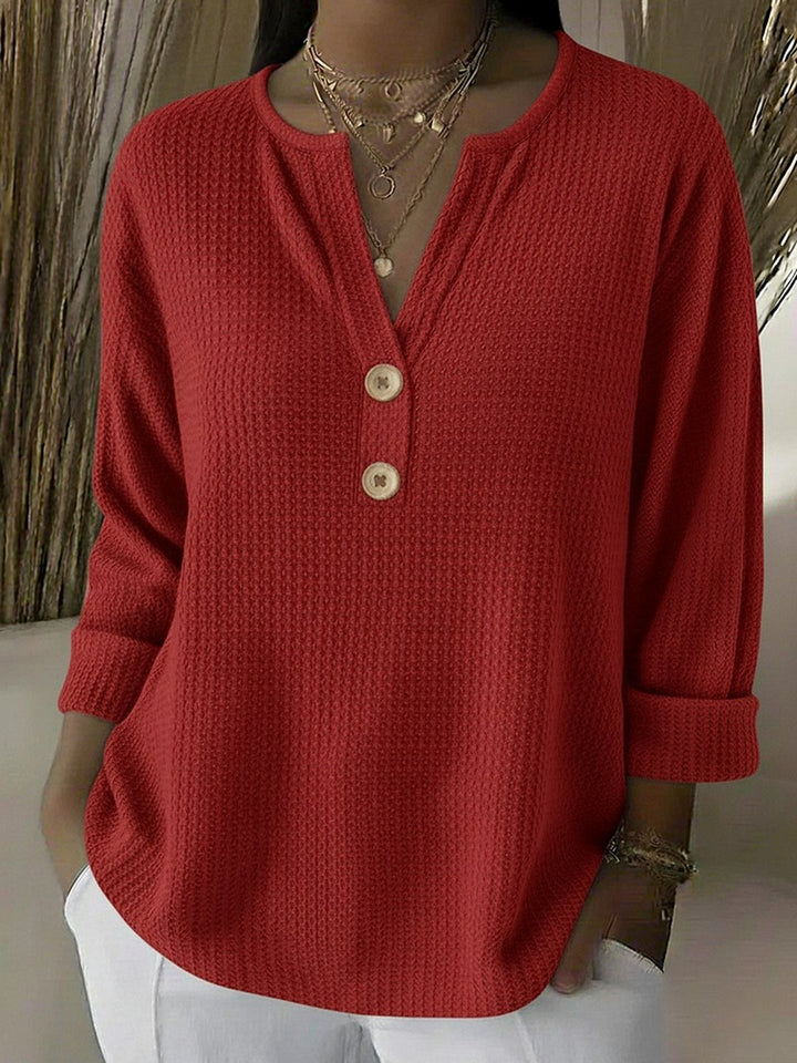 Genette | Henley Button Top