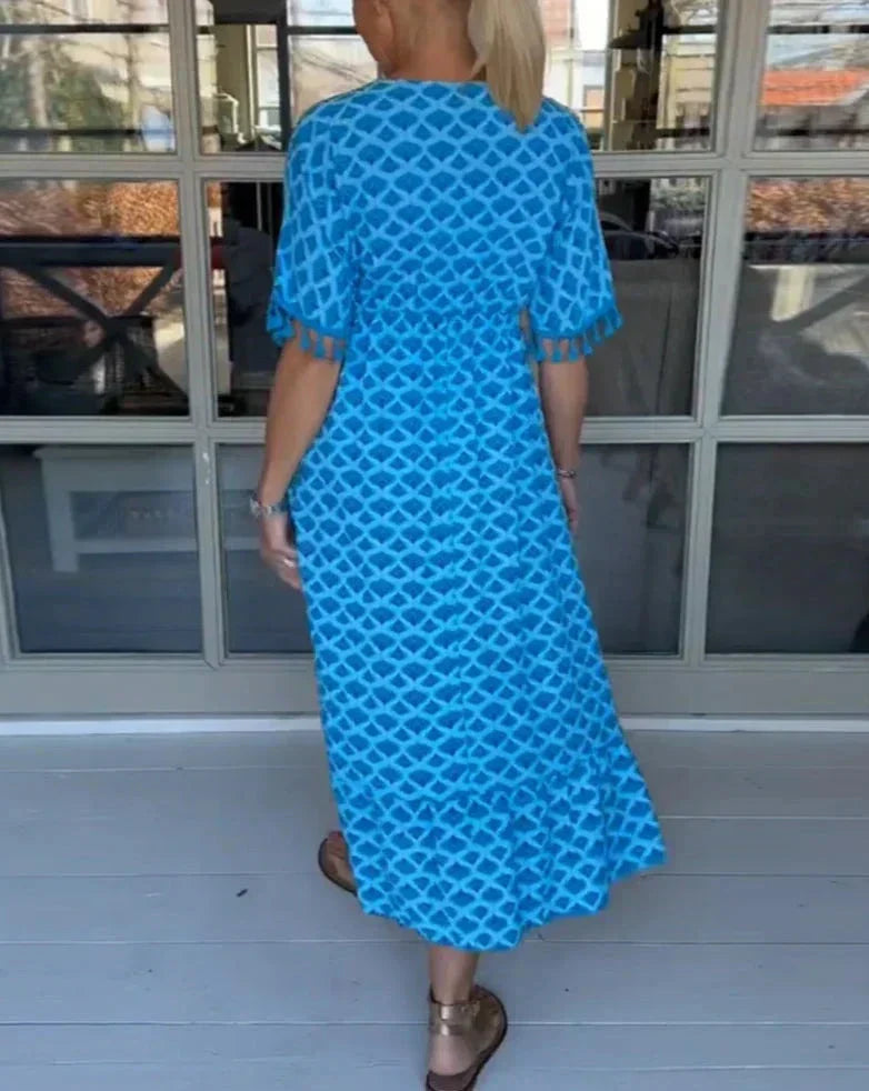 Ana | Comfortable Loose Fit V-Neck Midi Dress