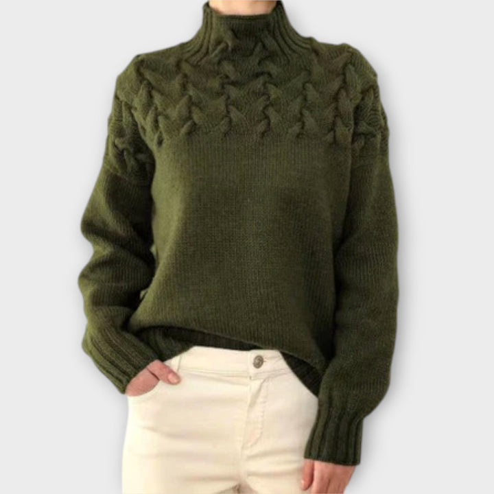 Kathrin | Women's Sweater with Cable Knit Detail