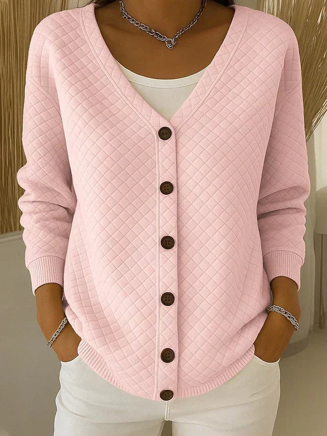 Kayleigh | Quilted Button-Front Cardigan