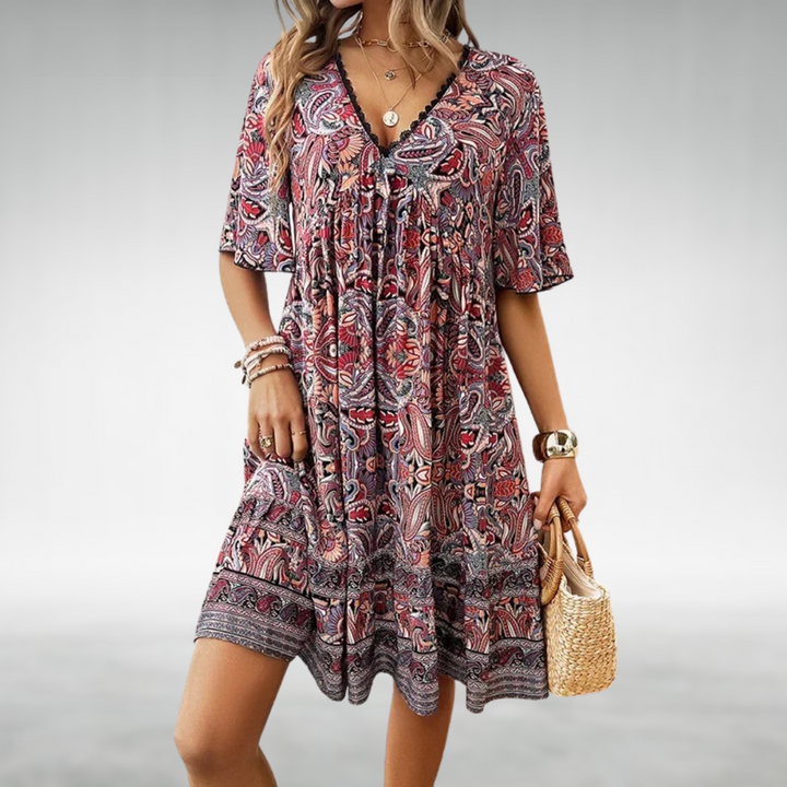 Dovie | Bohemian V-Neck Summer Dress