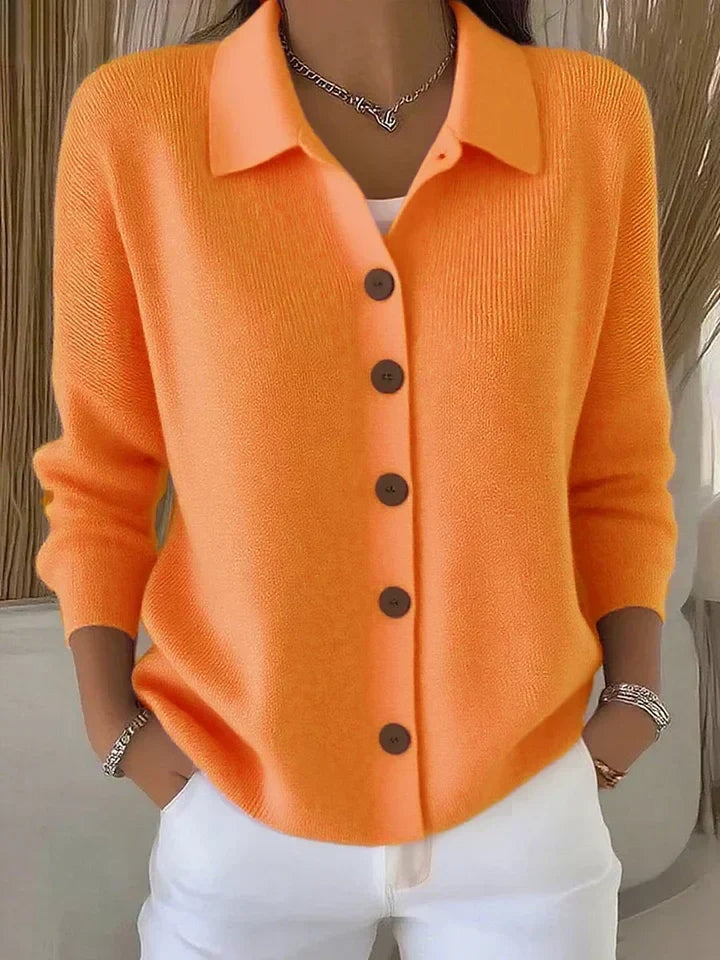 Pegeen | Button-Front Collared Cardigan