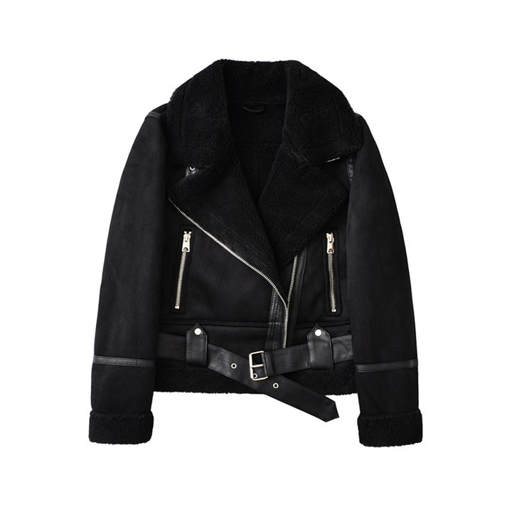 Flor | Suede Velvet Fur Lambswool Jacket