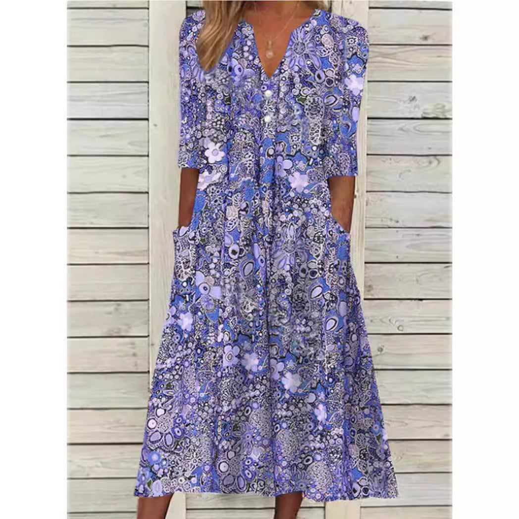 Eufemia | Floral Dress with Tummy Coverage