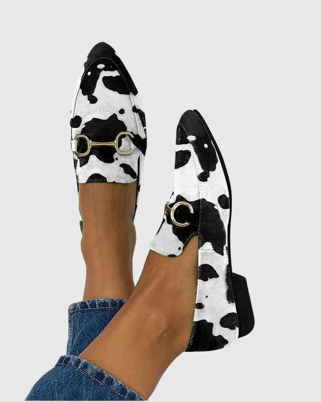 Susanne | Printed Loafers With Buckle Detail