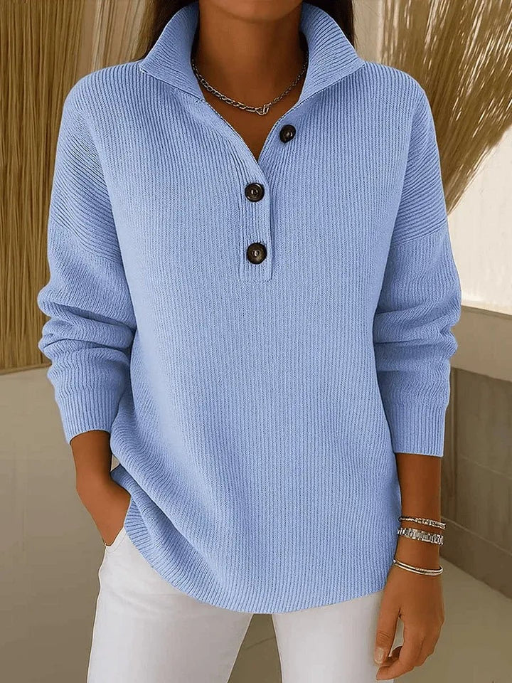 Hannorah | V-Neck Polo Sweater