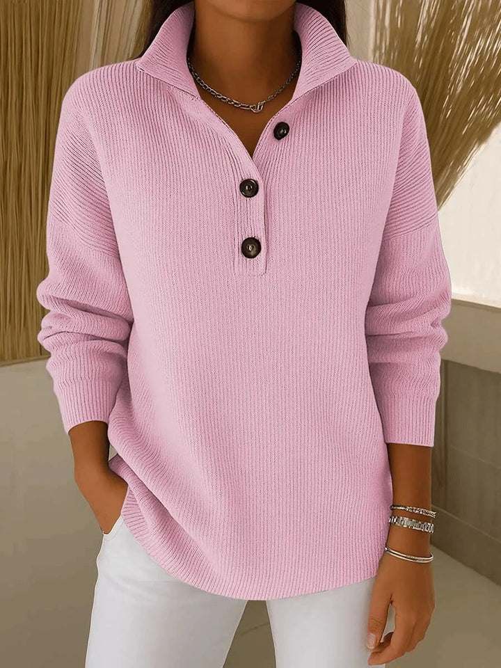 Hannorah | V-Neck Polo Sweater