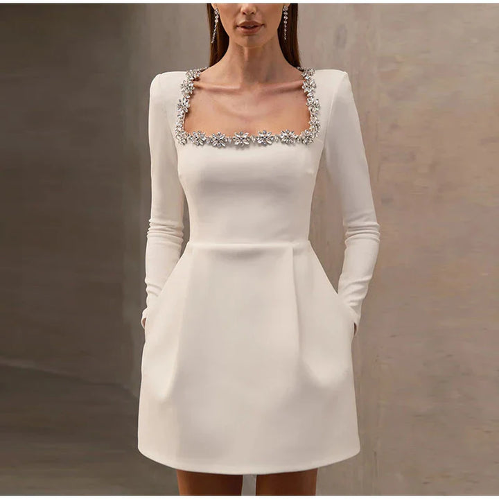 Nayla | Velvet Crystal Dress