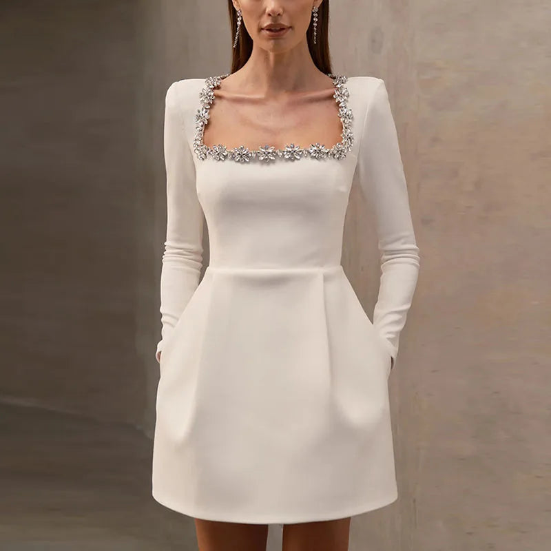 Nayla | Velvet Crystal Dress