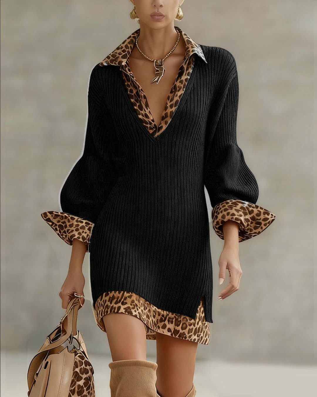 Oisín | Elegant Leopard Dress