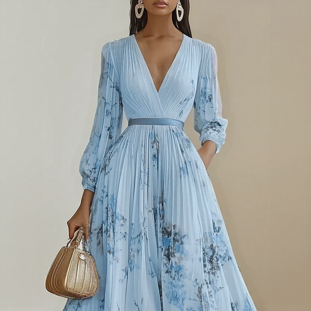 Sheryl | Elegant Pleated Maxi Dress