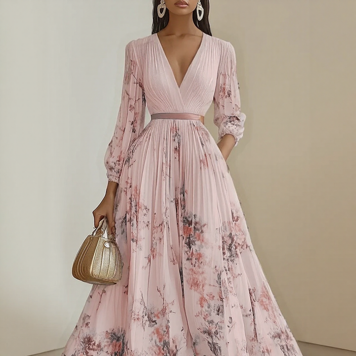 Sheryl | Elegant Pleated Maxi Dress