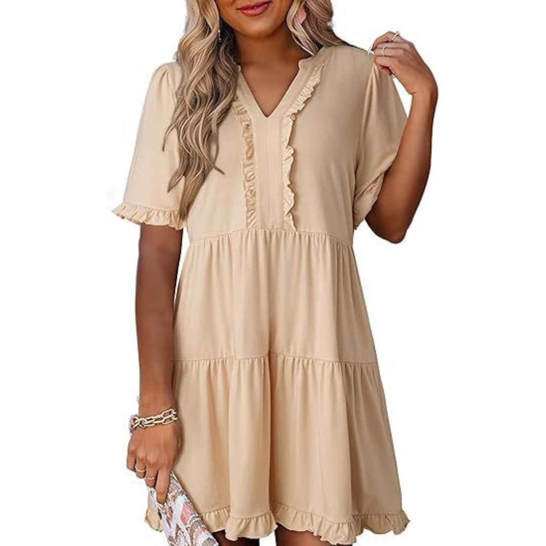 Shuvie | Casual V-Neck Mini Dress
